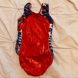 Patriotic gymnastics leotard